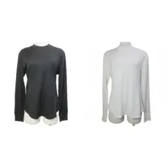 ユニクロ UNIQLO マメクロゴウチ 22AW 2点セット ヒートテックウールブレンドクルーネックT カットソー 長袖 色違い M ブラック オフホワイト 271-450740 /X