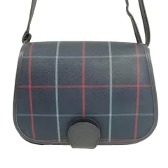 バーバリーズ Burberrys ヴィンテージ ショルダーバッグ チェック PVC キャンバス ネイビー系
