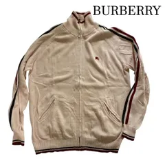 バーバリーブルーレーベル BURBERRY LONDON BLUE LABEL ジップアップ ニット 刺繍ロゴ ピンク Lサイズ