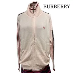 バーバリーブルーレーベル BURBERRY LONDON BLUE LABEL ジップアップ ニット 刺繍ロゴ ピンク Lサイズ