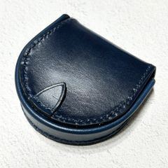 コードバン 内側栃木レザー ケース 馬蹄型 ネイビー 日本製 コードバン 内側栃木レザー コインケース 馬蹄型 ネイビー 日本製