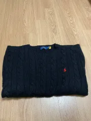 ポロ ラルフローレン ブラック ケーブル ニット XL