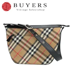【中古】 バーバリーズ ショルダーバッグ ノバチェック キャンバス レザー ベージュ ブラック 肩掛け ワンショルダー レディース 女性 Burberrys