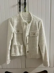 レンヌ 白 ツイードジャケット