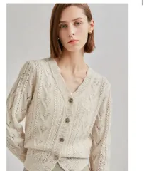 SHESMISS(シーズミス) ウール ブレンド グリッター カーディガン