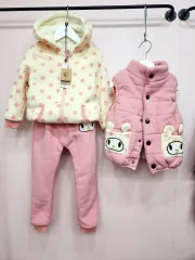 キッズ/新品/ベスト+トップス+ボトムス 3点セット