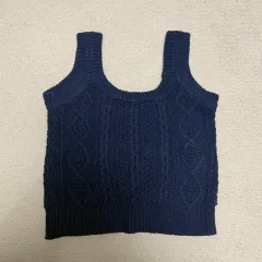 ネイビー ニット ビスチェ ベスト