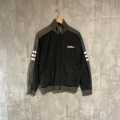 【人気カラー】アディダス トラックジャケット L 黒 カーキ 3本線 adidas ジャージ パフォーマンスロゴ スリーストライプ 立ち襟 ハイネック 切替 00s Y2K ストリート スポーツ 古着 ゆるだぼ ヴィンテージ オリーブ ブラック
