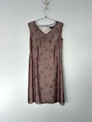 ヴィンテージ 赤 フラワー パターン ワンピース