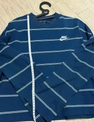 (バンテクポ) ナイキ ウーマンズ ストライプ クロップド 長袖 Tシャツ ネイビー s