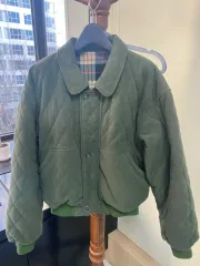 キルティング ウール リバーシブル チェック柄 ジャケット