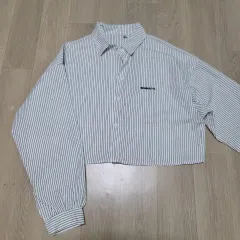 55 3) 試着 1 寿司 スタイリッシュ ストライプ クロップド シャツ