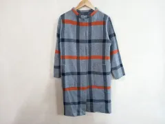 グレー チェック ニット カーディガン