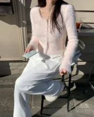 リズ ウィンター ベース スリム カーディガン ピンク (タイ o)