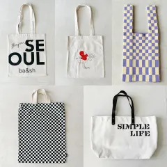 (新品) エコバッグ トートバッグ 5種 (バッシュ バス XERO GIRLS PLANET（ガルプラ） ウール モノノ CHECK KNIT)