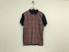 本物フレッドペリーFREDPERRYコットンチェック柄ロゴ刺繍半袖シャツメンズサーフアメカジミリタリーストリートスケーターワークビジネススーツモードゴルフドレス赤レッド紺ネイビーM日本製