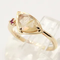 美品 ヴァンドーム青山 ルチルクォーツ ルビー K10 リング/24-4702S