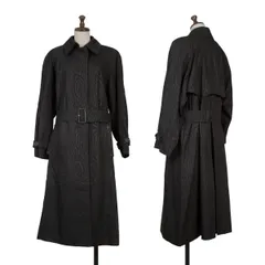 アクアスキュータムAquascutum マーブル柄プリント比翼ステンカラーコート 黒10のサムネイル