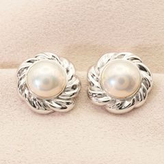 TASAKI＊マベパール真珠 フラワーモチーフ イヤリング シルバー - メルカリ