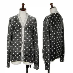 コムコム コムデギャルソンCOMME des GARCONSウールドットインサイドアウトカーディガン 黒白Mのサムネイル