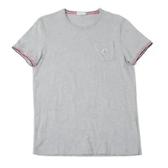 モンクレールMONCLER コットンロゴパッチポケットTシャツ グレーM
