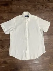 ポロ ラルフローレン リネン 半袖 シャツ 白