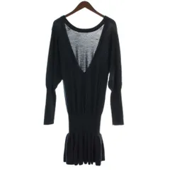 マークバイマークジェイコブス MARC by MARC JACOBS ワンピース ニット 長袖 ロング Vネック フリル S 紺 ネイビー /XZ ■GY99