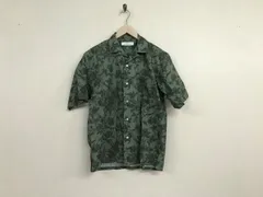 本物グリーンレーベルリラクシングUNITEDARROWSユナイテッドアローズコットンフラワープリント柄半袖シャツメンズサーフアメカジミリタリーストリートスケーターワークビジネススーツモードゴルフドレス緑グリーンS