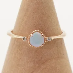 美品 アガット オパール K10 ダイヤモンド リング/24-4436