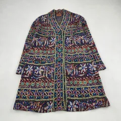 美品　MISSONI　ロングコート　ニット　総柄　オレンジタグ　マルチカラー　ポケット付き　42　Lのサムネイル