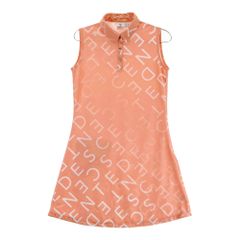 極美品　デサント　近年　ダイヤニットプリントスリーブレスワンピース　ピンク　UV 極美品 デサント 近年 ダイヤニットプリントスリーブレスワンピース