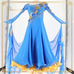クリスアン生地 Mサイズ】社交ダンス スタンダード ドレス Doing Xin