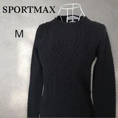 SPORTMAX 　スポーツマックス　 アンゴラ混 立体編みニット　 M　 黒のサムネイル