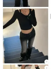 ブーツカット ワイド デニム パンツ