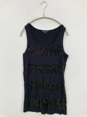 MICHEL 　ミッシェルクラン　タンク　トップ　ブラック　T ミッシェルクラン タンクトップ 38／M 黒 インナー ビジュー
