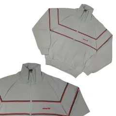 80s 西ドイツ製 adidas ライトグレー LINE POINT ジャージ S