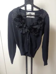 ブラックニット カーディガン 55 ー ＋