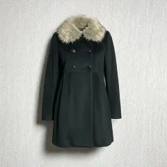 S オリーブ オリーブ デ オリーブ ウール ダークグレー ダブル コート