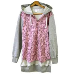 美品 21AW◆COMME des GARCONS SHIRT×KAWS 素材切替 パーカー フーディー フランス製 シャツ×スウェット FH-B024 春物 コムデギャルソンのサムネイル