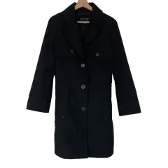 JPN 黒 ベルト付き ワンピースタイプ トレンチ ミディコート