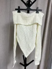 アシンメトリー オフショルダー ニット