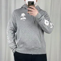 Nike(ナイキ） スウッシュ ランニング グレー フード付きTシャツ L 250211
