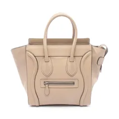 セリーヌ CELINE トートバッグ ラゲージ マイクロショッパー ライトベージュ レザー ラゲージ マイクロ ショッパー レディース Used B