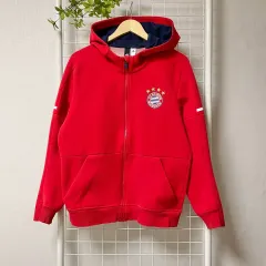 アディダス FCバイエルン・ミュンヘン フード ジップアップ レッド WK-0341