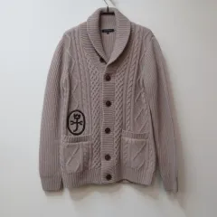 アーバンリサーチ ショールカラー ウール 100 % ケーブル編み ニット カーディガン