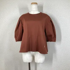 ドレステリア 日本製 カットソー ブラウン 刺繍ロゴ ワンポイント DRESSTERIOR Tシャツ コットン 茶 38(M相当)