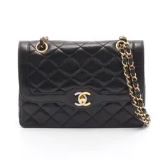 シャネル CHANEL ショルダーバッグ マトラッセ パリ限定 Wフラップ ブラック レザー パリ限定 マトラッセ チェーンショルダー レディース Used B