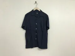 本物フリークスストアFREAK’SSTOREテンセルオープンカラー半袖シャツメンズサーフアメカジミリタリーストリートスケーターワークビジネススーツモードゴルフドレス紺ネイビーL