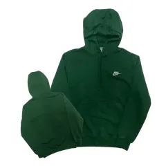 ナイキ ダークグリーン スモールロゴ 起毛 フーディー M