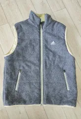 ヴィンテージ adidas(アディダス) リバーシブル ダウン フリース ベスト 3本線 刺繡 ロゴ